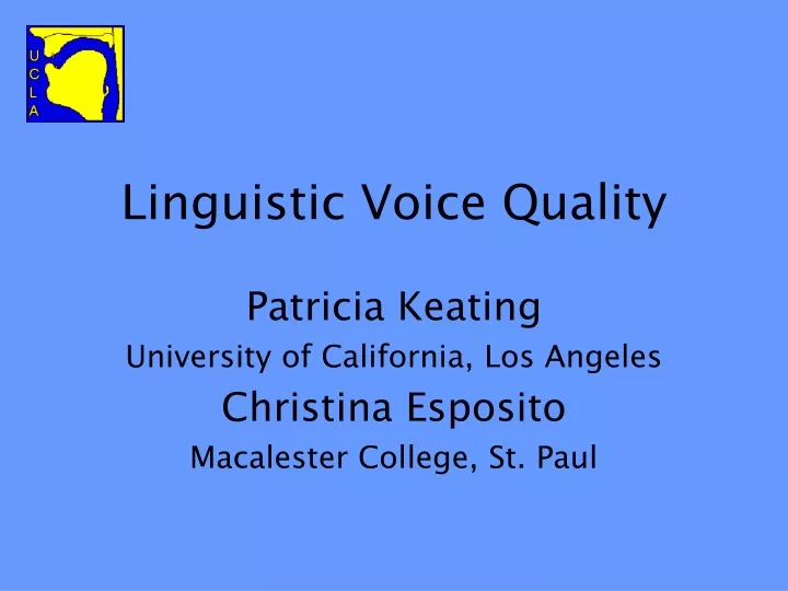 linguistic voice quality