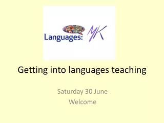 Getting into languages teaching
