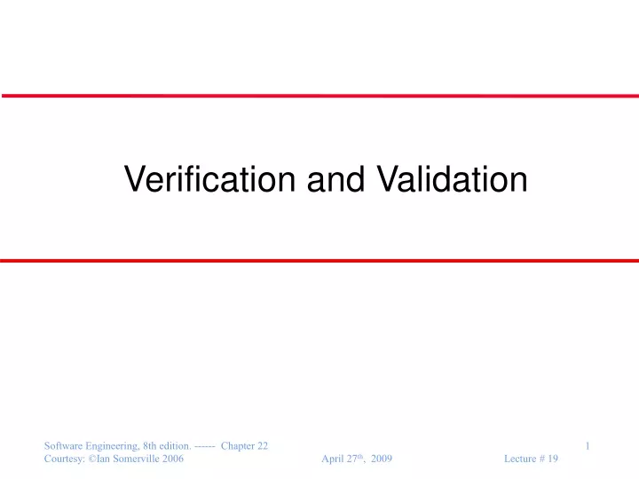 verification and validation