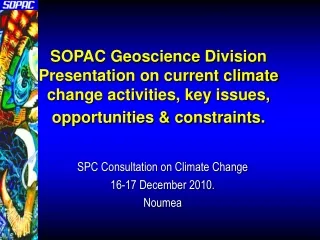 SPC Consultation on Climate Change 16-17 December 2010. Noumea