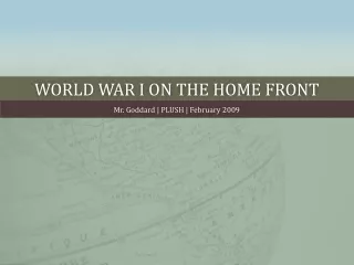 World War I on the home front