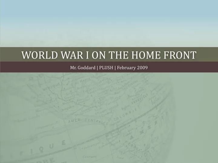 world war i on the home front