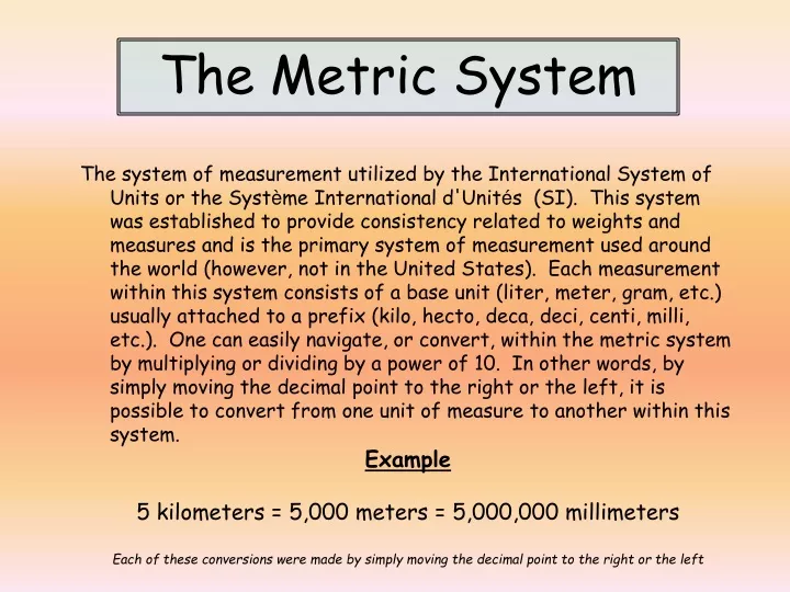 the metric system