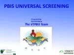 PBIS UNIVERSAL SCREENING Presented by: Ken Kramberg The VTPBiS Team - slide 1