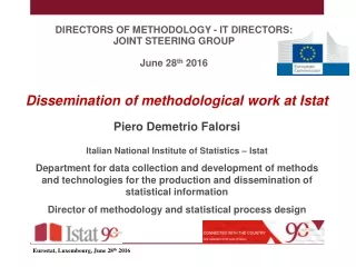 Dissemination of methodological work at  Istat