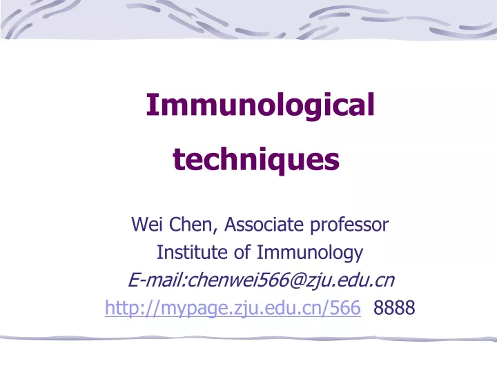 immunological techniques