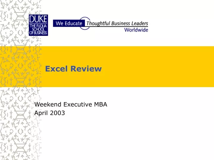 excel review