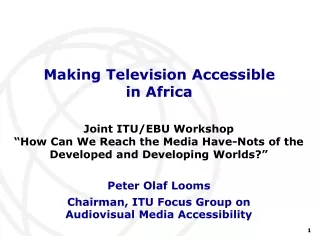 Making Television Accessible  in Africa