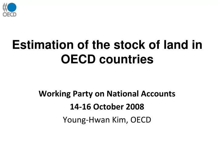 estimation of the stock of land in oecd countries