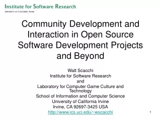 Community Development and Interaction in Open Source Software Development Projects and Beyond