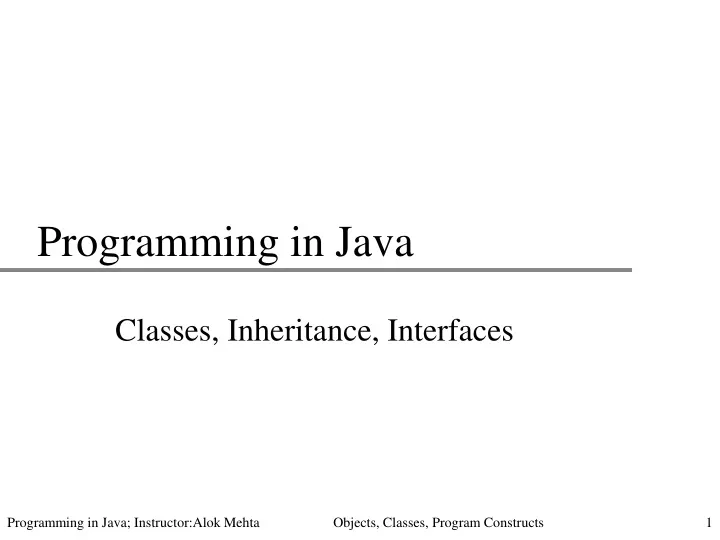 programming in java
