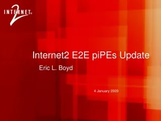 Internet2 E2E piPEs Update