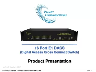 16 Port E1 DACS (Digital Access Cross Connect Switch) Product Presentation