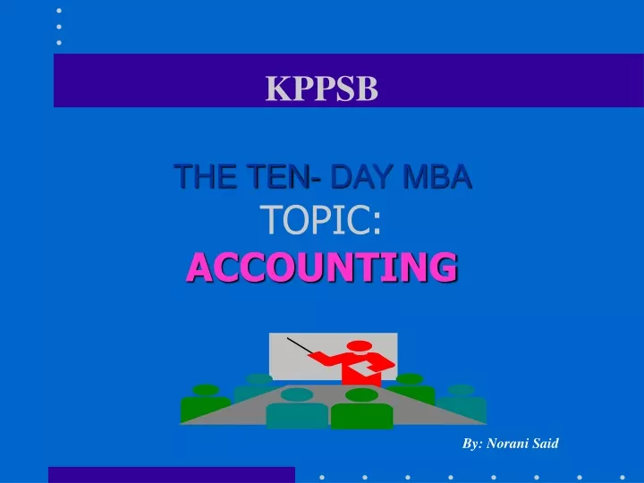 kppsb the ten day mba topic accounting