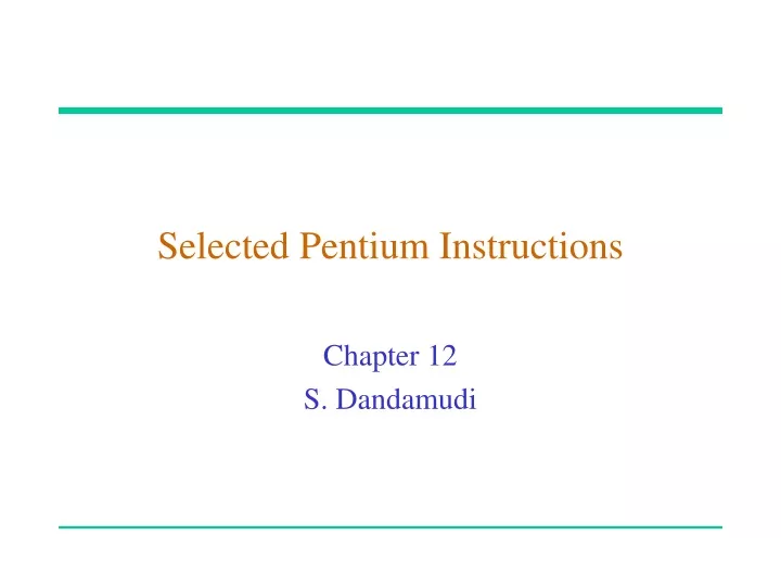 selected pentium instructions