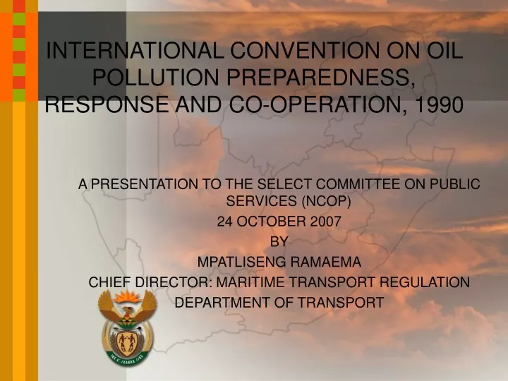 international convention on oil pollution preparedness response and co operation 1990