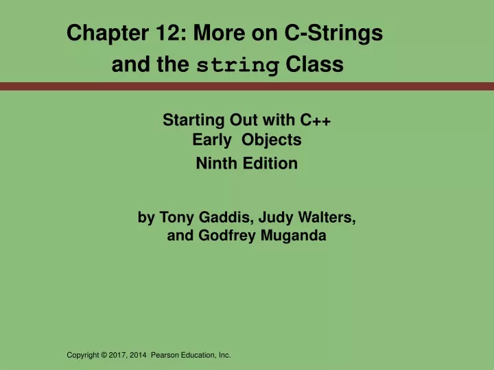 chapter 12 more on c strings and the string class