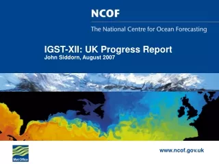 IGST-XII: UK Progress Report John Siddorn, August 2007
