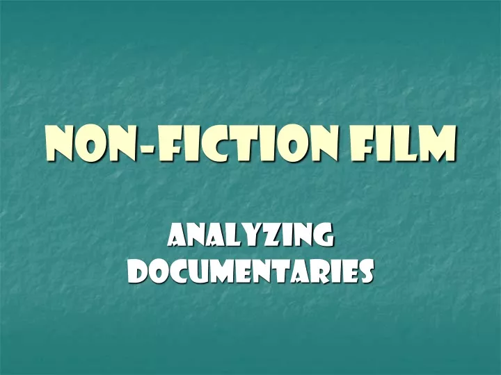 non fiction film