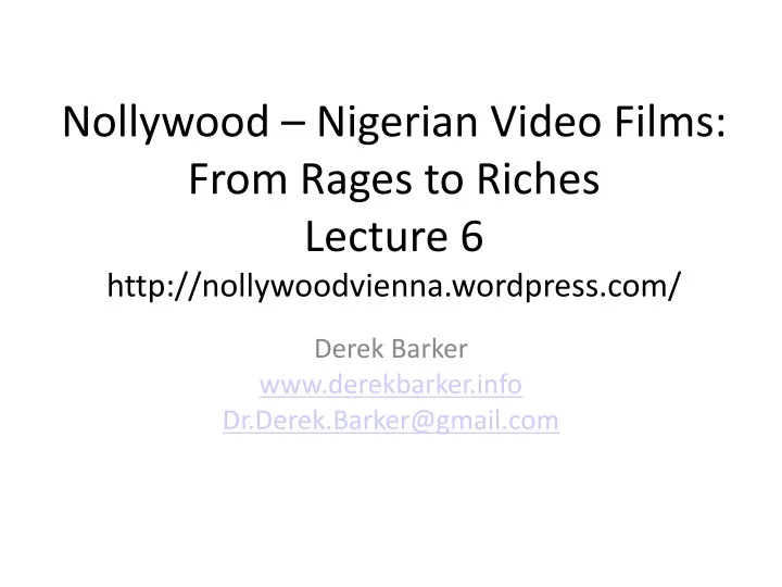 nollywood nigerian video films from rages