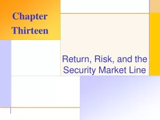 Return, Risk, and the Security Market Line