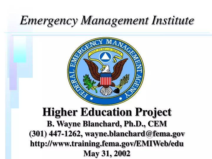 emergency management institute