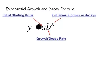Exponential Growth and Decay Formula: