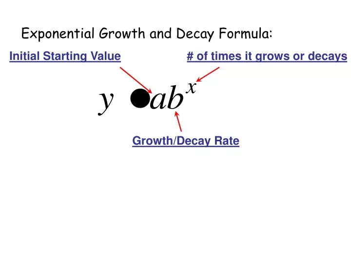 exponential growth and decay formula