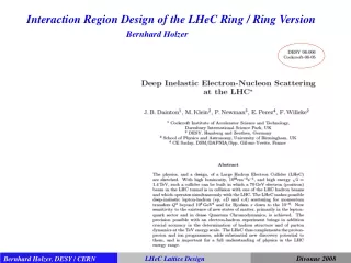Interaction Region Design of the LHeC Ring / Ring Version Bernhard Holzer