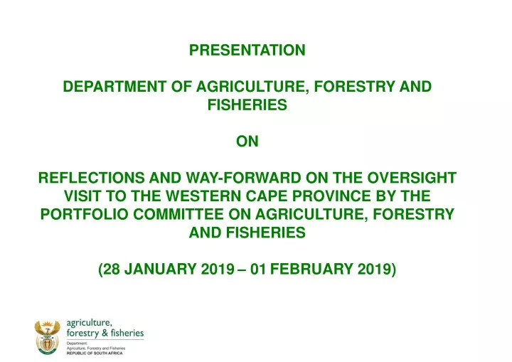 presentation department of agriculture forestry