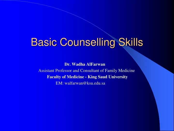 basic counselling skills