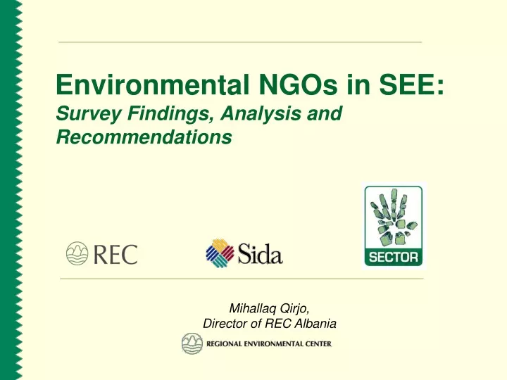 environmental ngos in see survey findings analysis and recommendations