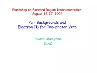 Pair Backgrounds and  Electron ID for Two-photon Veto