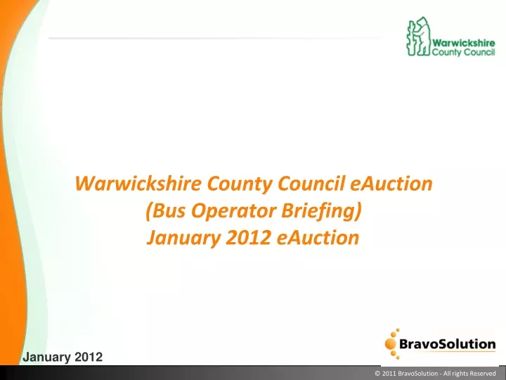 warwickshire county council eauction bus operator briefing january 2012 eauction