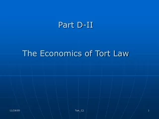 Part D-II  The Economics of Tort Law
