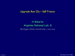 Upgrade Run IIa + DØ France