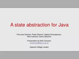 A state abstraction for Java
