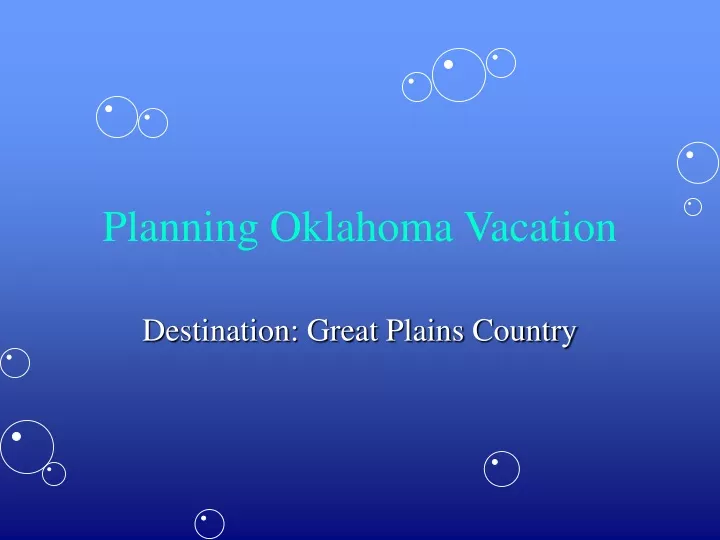 planning oklahoma vacation