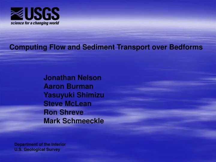 computing flow and sediment transport over