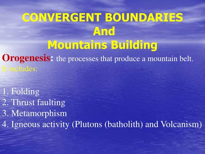 convergent boundaries and mountains building