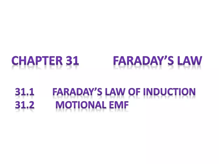 chapter 31 faraday s law