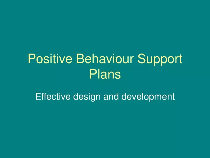 positive behaviour support plans