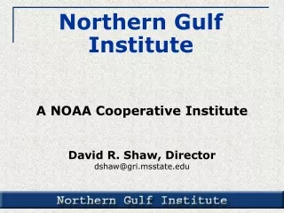 A NOAA Cooperative Institute David R. Shaw, Director dshaw@gri.msstate