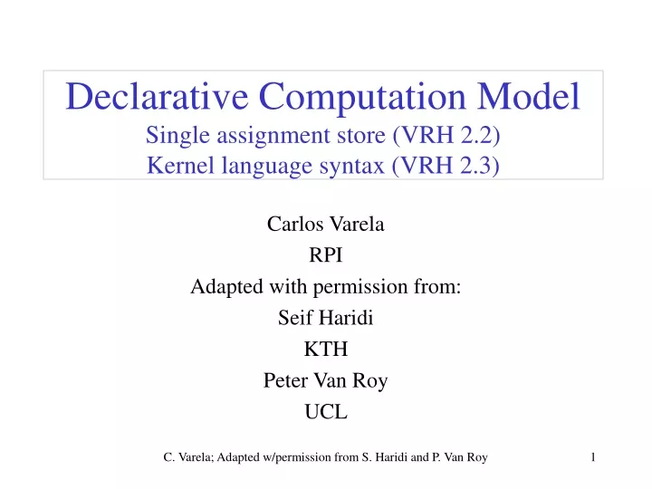declarative computation model single assignment store vrh 2 2 kernel language syntax vrh 2 3