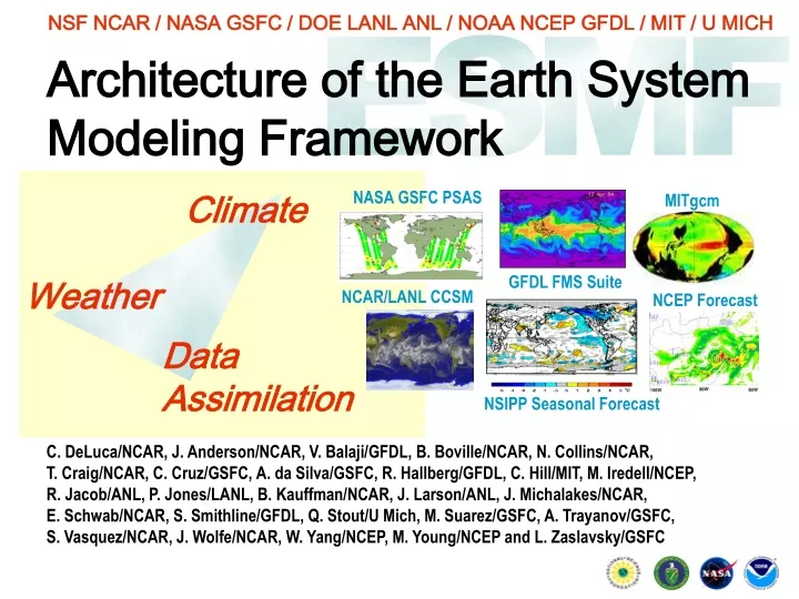 architecture of the earth system modeling framework