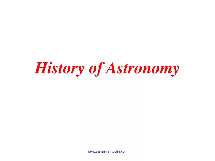 history of astronomy