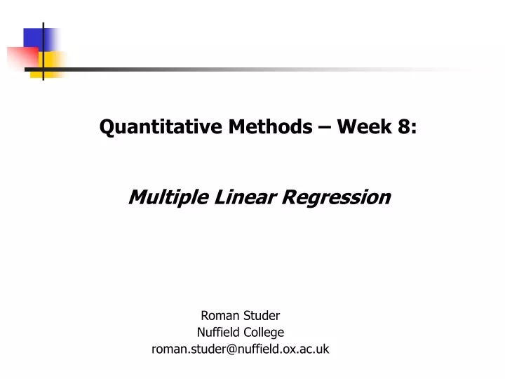 quantitative methods week 8 multiple linear regression