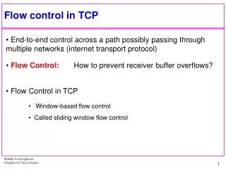 Flow control in TCP
