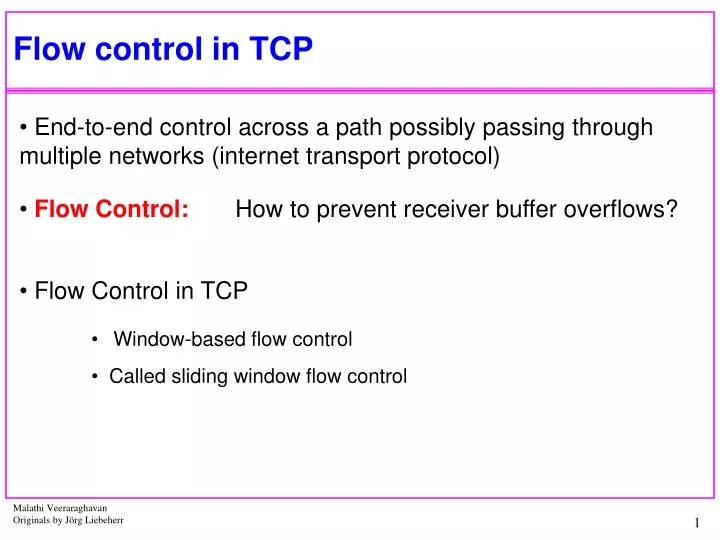 flow control in tcp