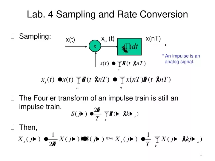 lab 4 sampling and rate conversion sampling